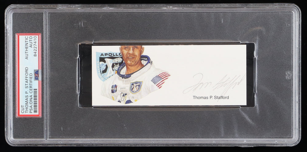 Thomas P. Stafford Signed 2x5 Cut (PSA) - US Air Force - NASA