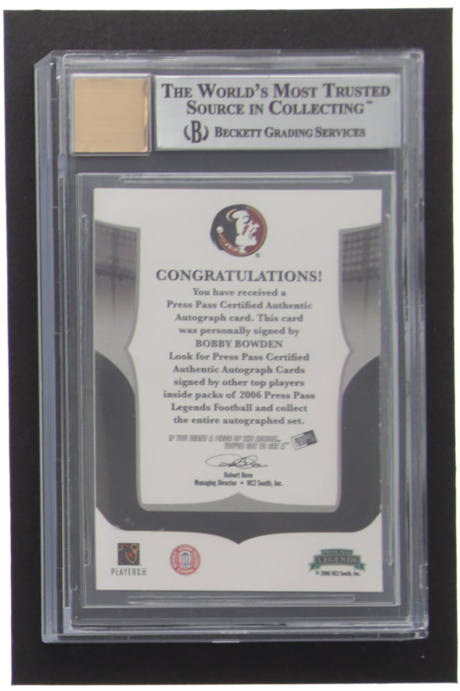 Bobby Bowden 2006 Press Pass Legends Autographs #8 (BGS 9) Autograph Graded Beckett (BGS) 10