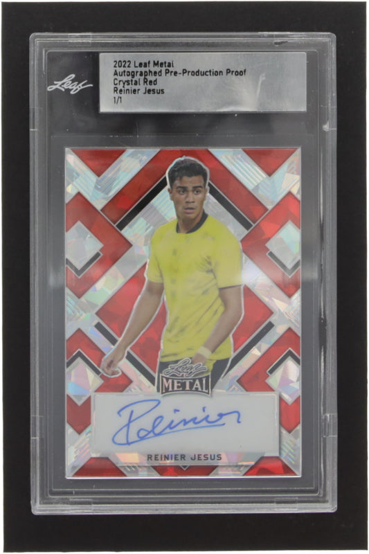 Reinier Jesus 2022 Leaf Metal Autographed Crystal Red Pre-Production Proof #1/1