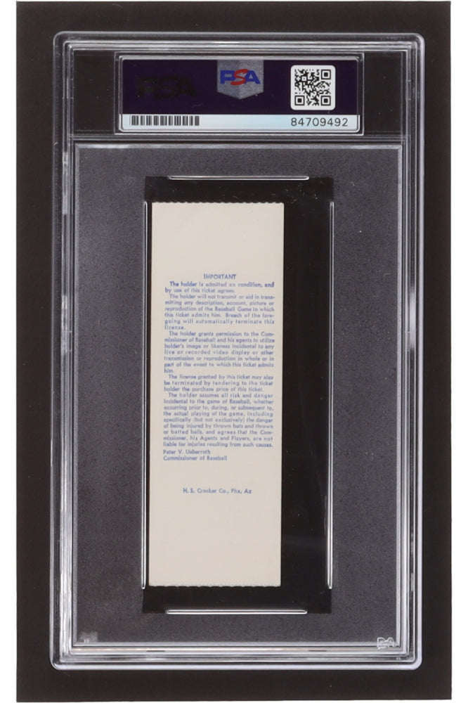 Nolan Ryan Signed 1985 All-Star Game ‘Workouts’ Ticket Stub (PSA) Autograph Graded (PSA) 10