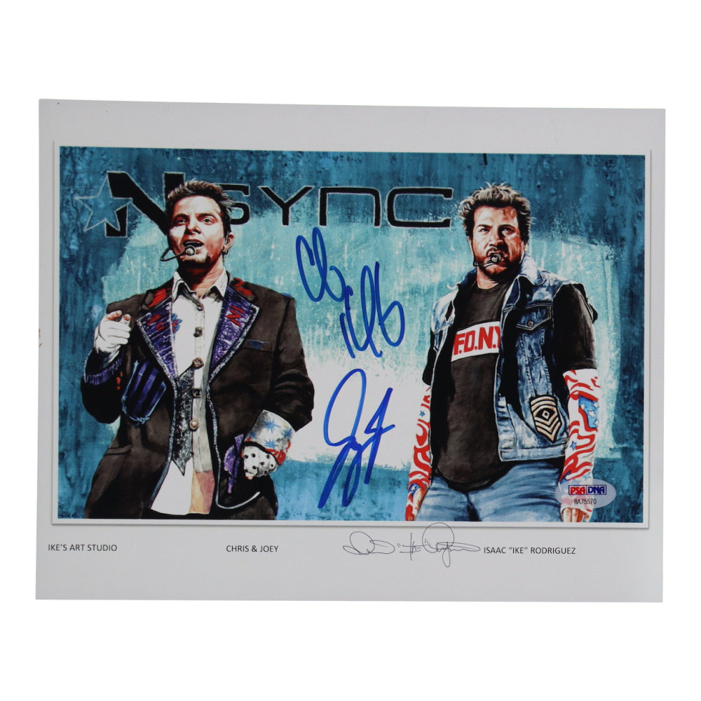 Chris Kirkpatrick & Joey Fatone Signed NSYNC 8x10 Print (PSA) PSA In-The-Presence