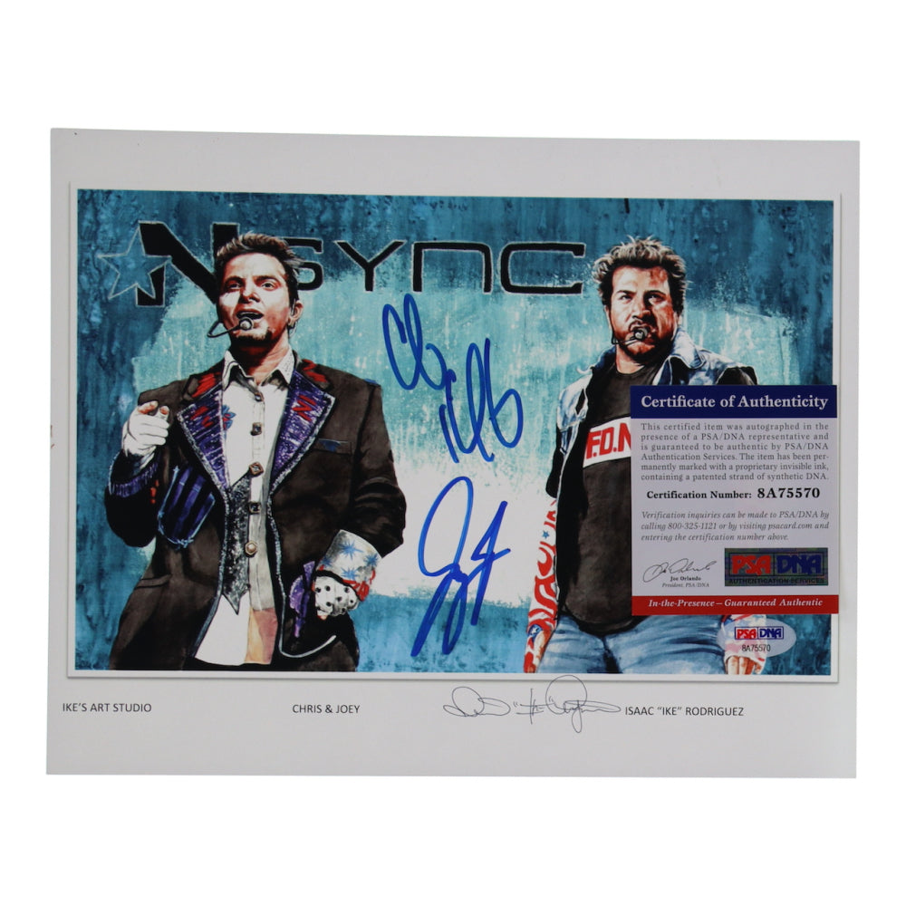 Chris Kirkpatrick & Joey Fatone Signed NSYNC 8x10 Print (PSA) PSA In-The-Presence