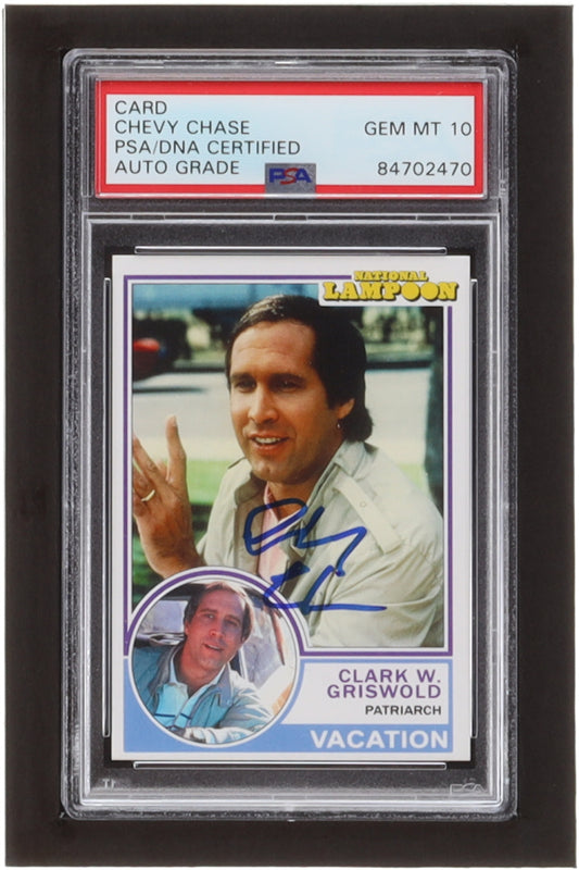 Chevy Chase Signed "National Lampoon's Vacation" Trading Card - Autograph Graded (PSA) 10