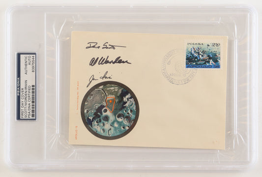 James Irwin, Alfred Worden & David Scott Signed (PSA) 1971 FDC Envelope with Apollo 15 Stamp - Apollo 15 Crew Members