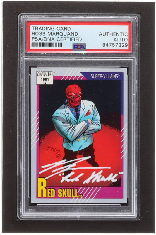 Ross Marquand Signed Red Skull 1991 Impel Marvel Universe II #90 Inscribed "Red Skull" (PSA) Red Skull