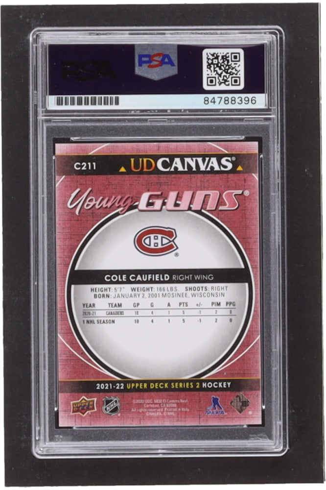 Cole Caufield Signed 2021-22 Upper Deck Canvas #C211 RC (PSA) Autograph Graded (PSA) 10 - Rookie Card