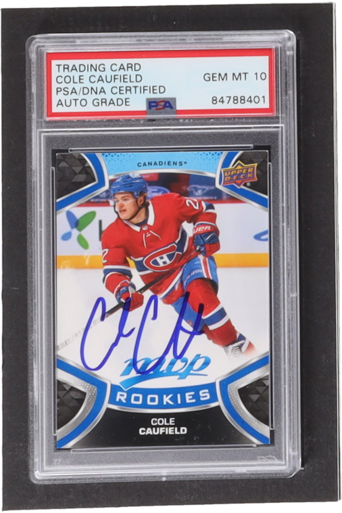 Cole Caufield Signed 2021-22 Upper Deck MVP #243 SP (PSA) Autograph Graded (PSA) 10 - Rookie Card