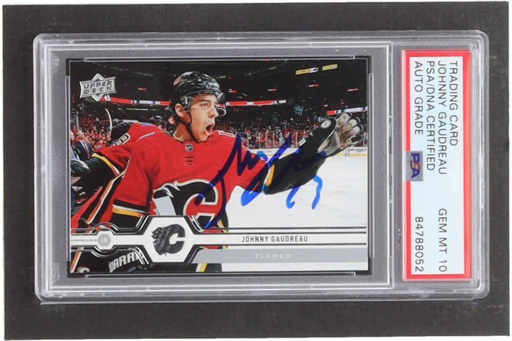 Johnny Gaudreau Signed 2019-20 Upper Deck #180 - Autograph Graded (PSA) 10