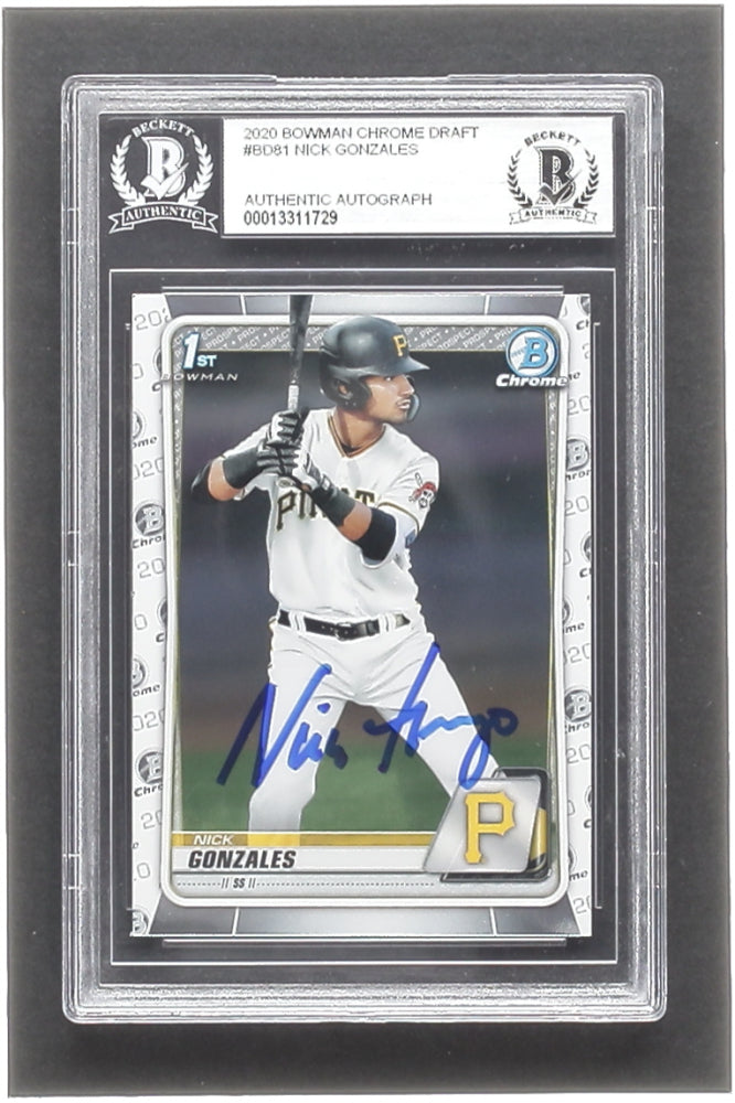 Nick Gonzales Signed 2020 Bowman Chrome Draft #BD81 (BGS) - Rookie Card