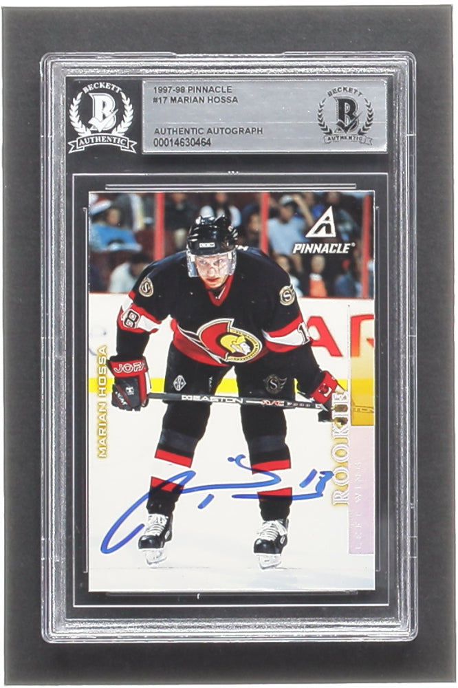 Marian Hossa Signed 1997-98 Pinnacle #17 RC (BGS) - Rookie Card