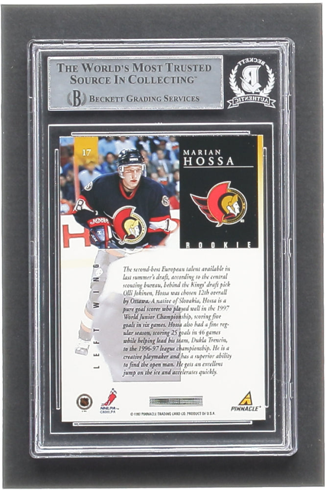 Marian Hossa Signed 1997-98 Pinnacle #17 RC (BGS) - Rookie Card