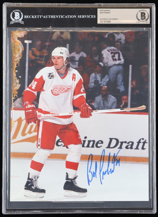 Bob Probert Signed Red Wings 8x10 Photo (Beckett)