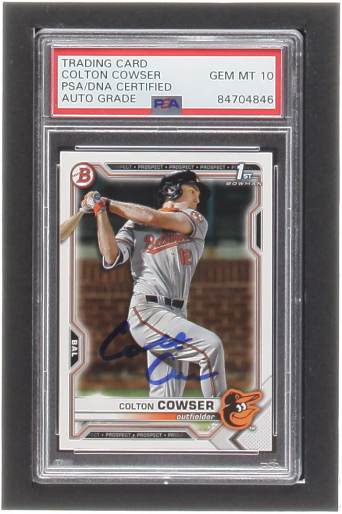 Colton Cowser Signed 2021 Bowman Draft #BD166 (PSA) - Autograph Graded (PSA) 10 - Rookie Card