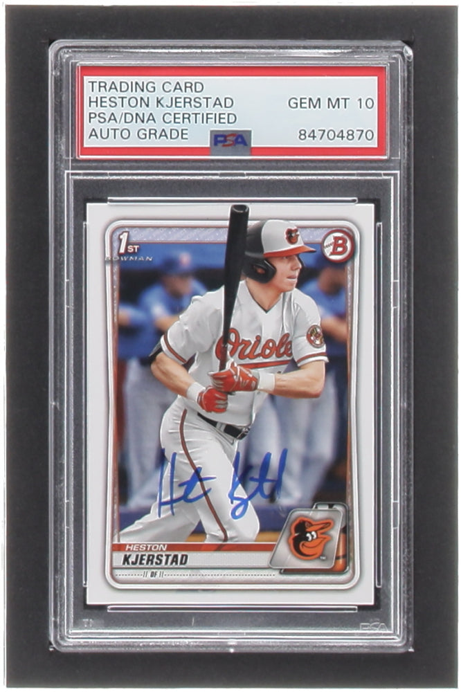 Heston Kjerstad Signed 2020 Bowman Draft #BD122 - Autograph Graded (PSA) 10 - Rookie Card