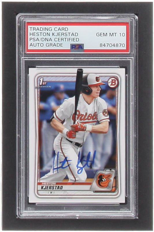 Heston Kjerstad Signed 2020 Bowman Draft #BD122 - Autograph Graded (PSA) 10 - Rookie Card