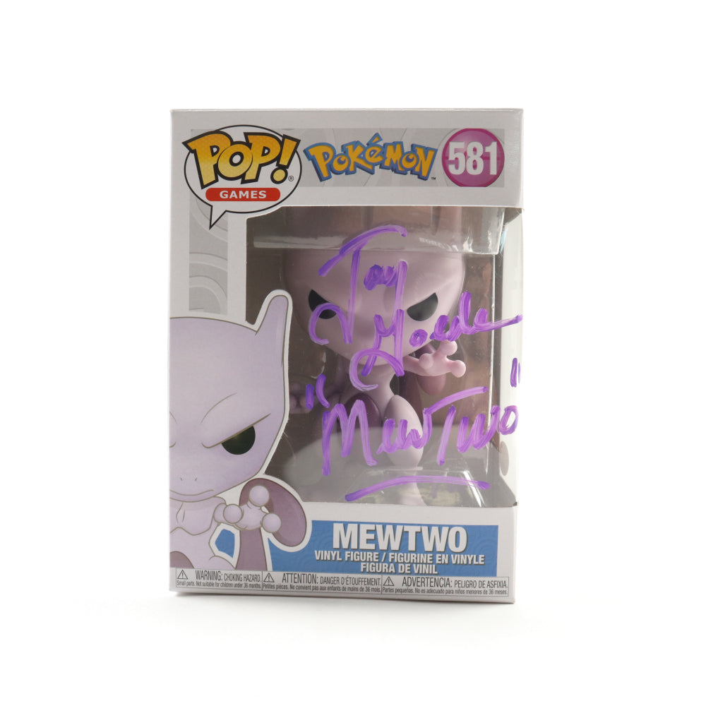 Jay Goede Signed (JSA) "Pokemon" #581 Mewtwo Funko Pop! Vinyl Figure Inscribed "Mewtwo" - JSA Witnessed