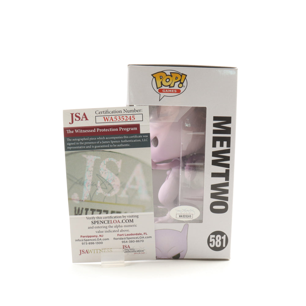 Jay Goede Signed (JSA) "Pokemon" #581 Mewtwo Funko Pop! Vinyl Figure Inscribed "Mewtwo" - JSA Witnessed