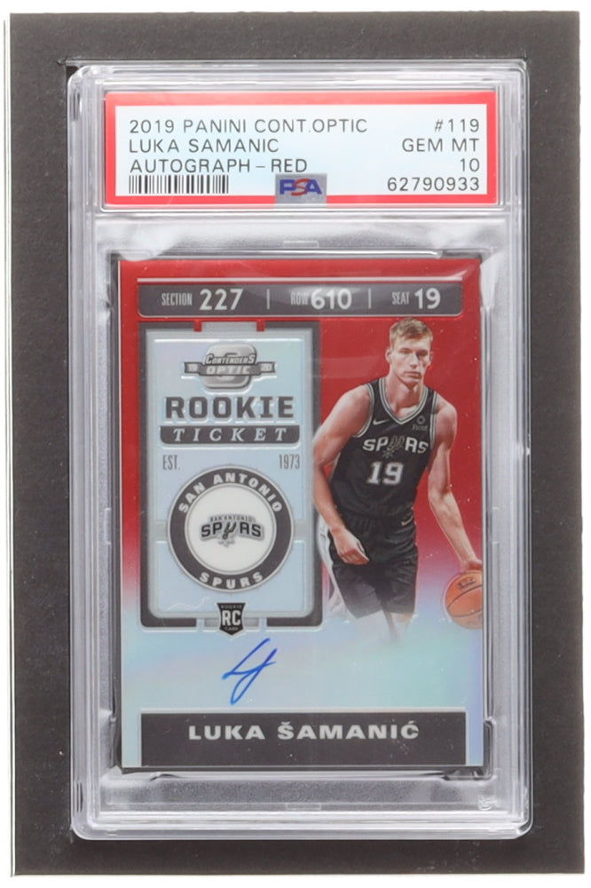 Luka Samanic 2019-20 Panini Contenders Optic Red #119 - (PSA) 10 - Serially Numbered #20 / 149 - Rookie Card