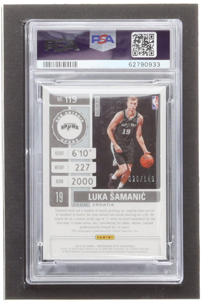 Luka Samanic 2019-20 Panini Contenders Optic Red #119 - (PSA) 10 - Serially Numbered #20 / 149 - Rookie Card