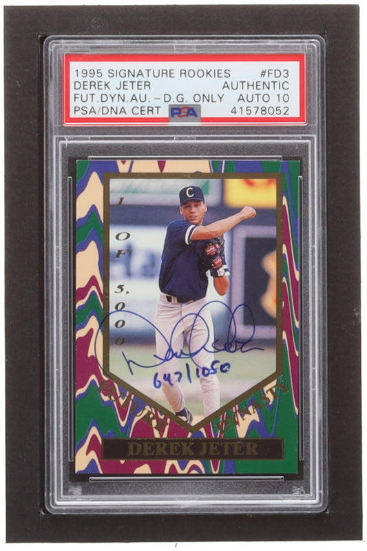 Derek Jeter Signed 1995 Signature Rookies Future Dynasty Signatures #FD3 RC #647/1050 - Autograph Graded (PSA) 10 - Rookie Card