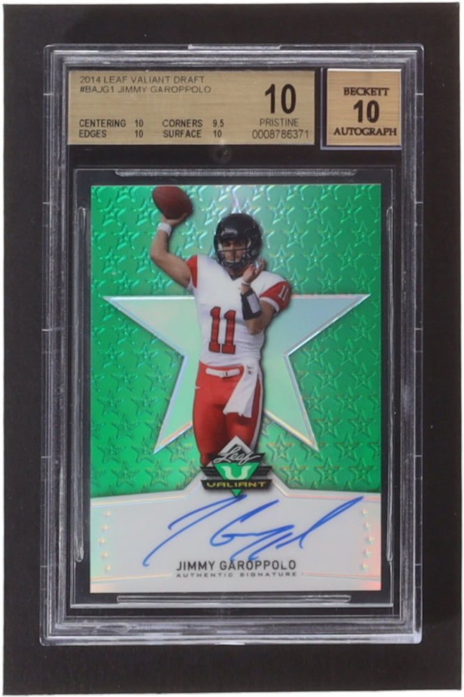 Jimmy Garoppolo 2014 Leaf Valiant Draft #BAJG1 (BGS) 10 - Autograph Graded Beckett (BGS) 10 - Rookie Card