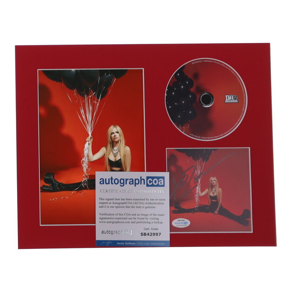 Avril Lavigne Signed 11x14 Custom Matted Cut Display (AutographCOA)