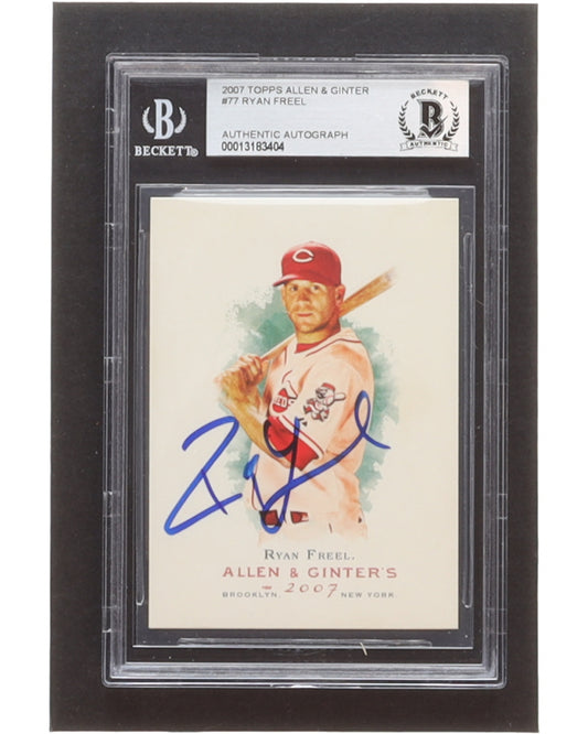 Ryan Freel Signed 2007 Topps Allen and Ginter #77 (BGS)