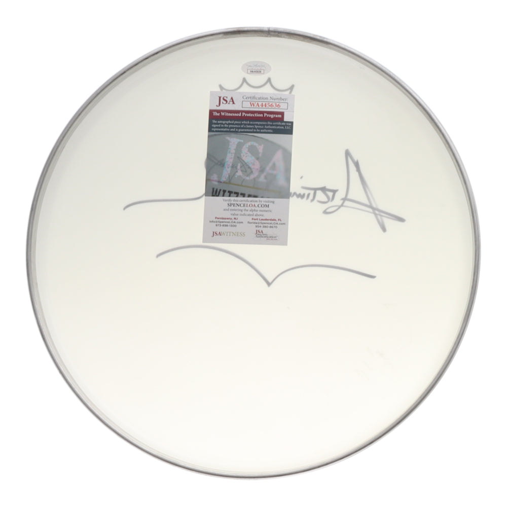 Artimus Pyle Signed (JSA) 14.5" Drum Head with Hand Drawn Sketch - JSA Witnessed