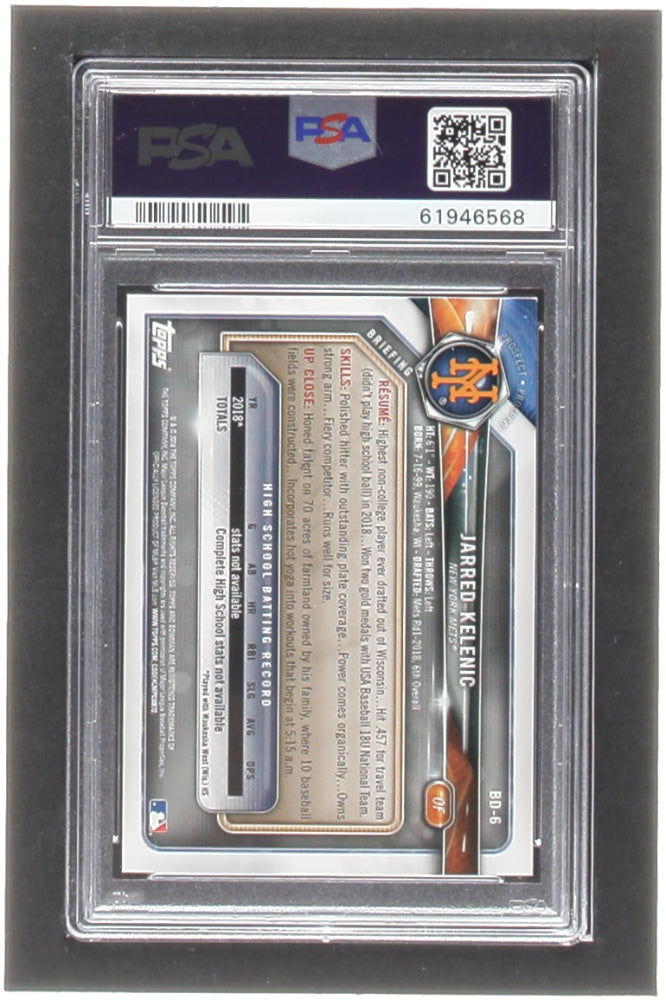 Jarred Kelenic Signed 2018 Bowman Draft #BD6 (PSA) Autograph Graded PSA 10 - Rookie Card