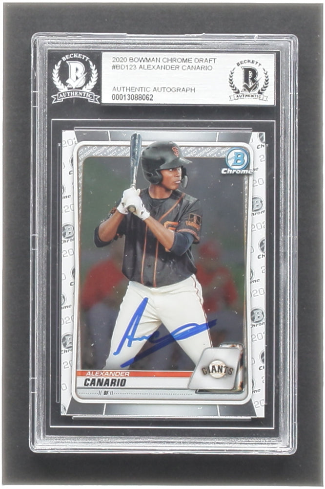 Alexander Canario Signed 2020 Bowman Chrome Draft #BD123 RC (BGS) - Rookie Card