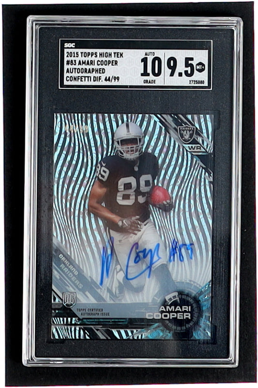 Amari Cooper 2015 Topps High Tek Confetti Diffractor #83 B (SGC 9.5) - Serially Numbered #44 / 99 - Autograph Graded SGC - 10 - Rookie Card