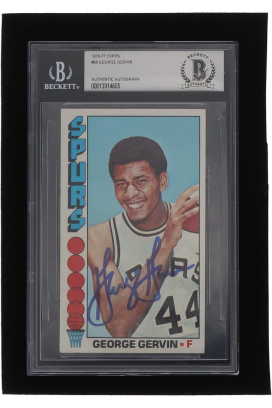 George Gervin Signed 1976-77 Topps #68 (BGS)