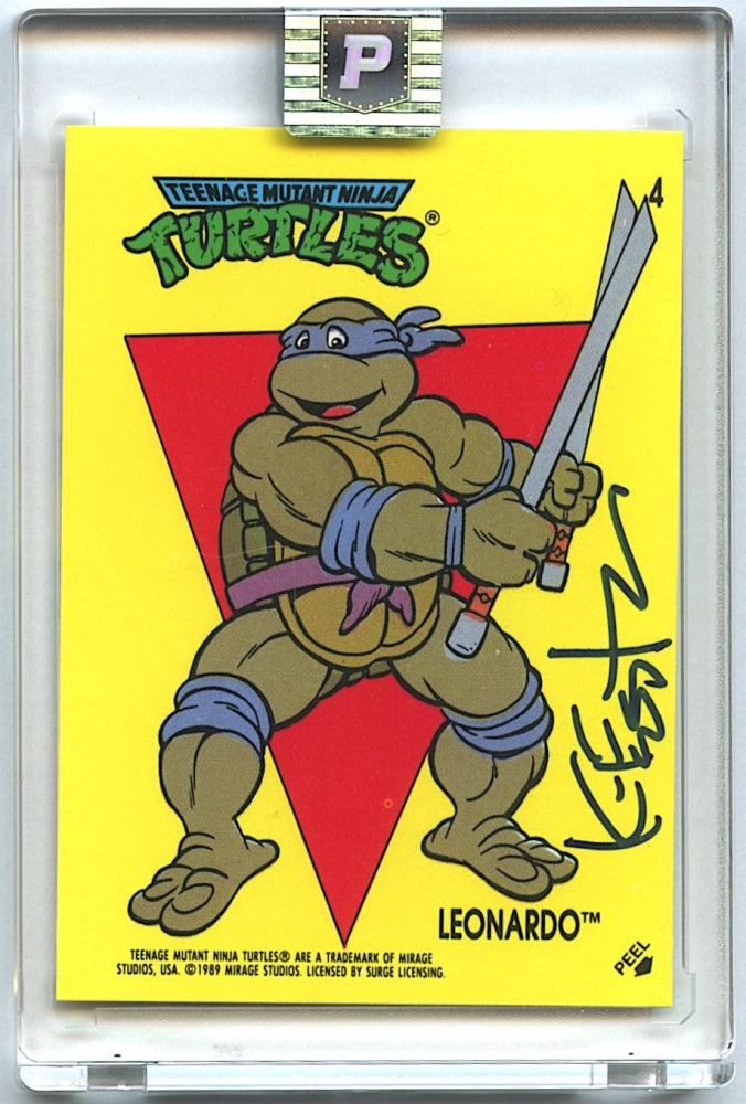 Kevin Eastman Signed 1989 Topps TMNT Series 1 Stickers #4 Leonardo (PA Encapsulated) Co-Creator of Teenage Mutant Ninja Turtles