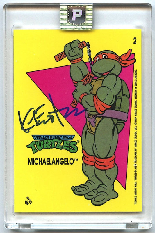 Kevin Eastman Signed 1989 Topps TMNT Series 1 Stickers #2 Michaelangelo (PA Encapsulated) Co-Creator of Teenage Mutant Ninja Turtles