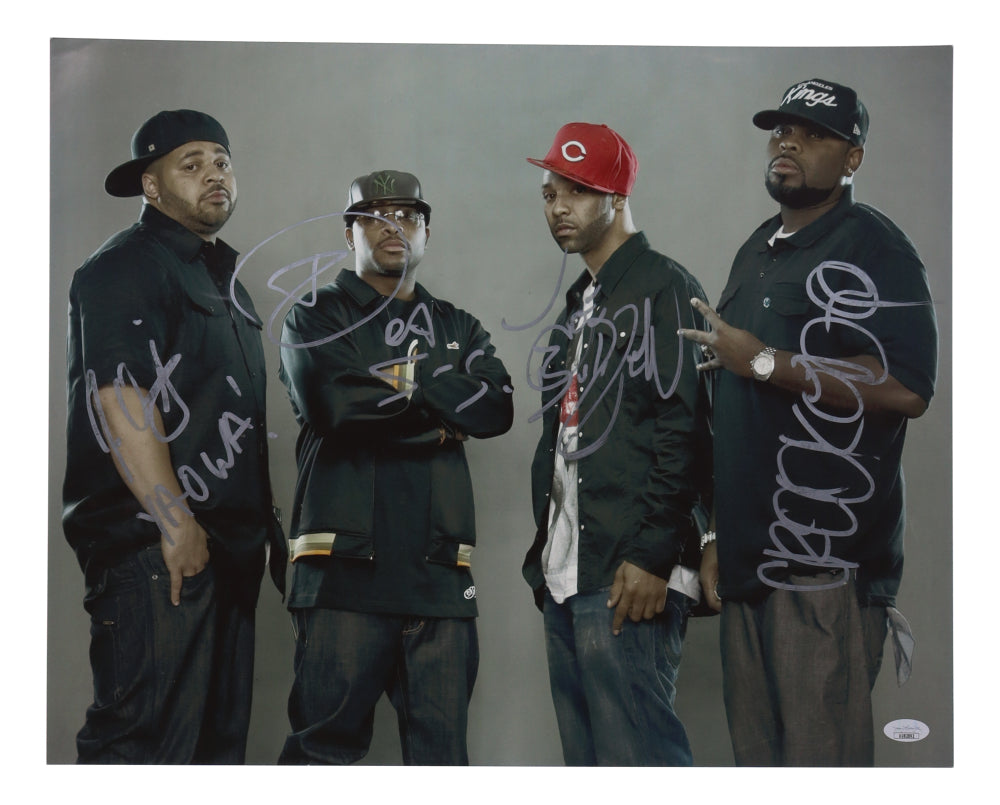 "Slaughterhouse" 16x20 Photo Signed (JSA) by (4) with Joe Budden, Joell Ortiz, Crooked I & Royce da 5'9"