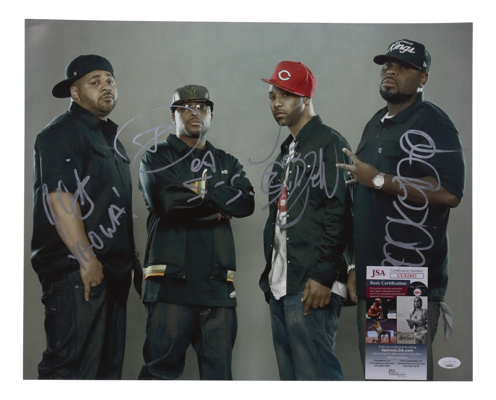 "Slaughterhouse" 16x20 Photo Signed (JSA) by (4) with Joe Budden, Joell Ortiz, Crooked I & Royce da 5'9"