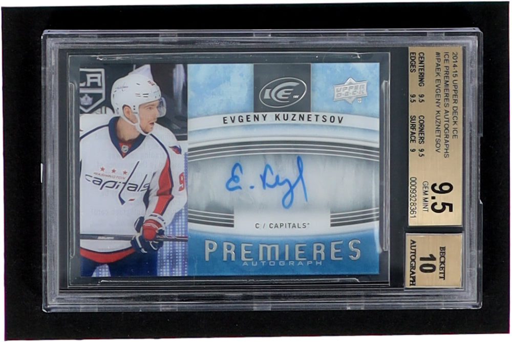 Evgeny Kuznetsov 2014-15 Upper Deck Ice Ice Premieres Autographs #IPAEK (BGS 9.5) Autograph Graded BGS 10 - Rookie Card