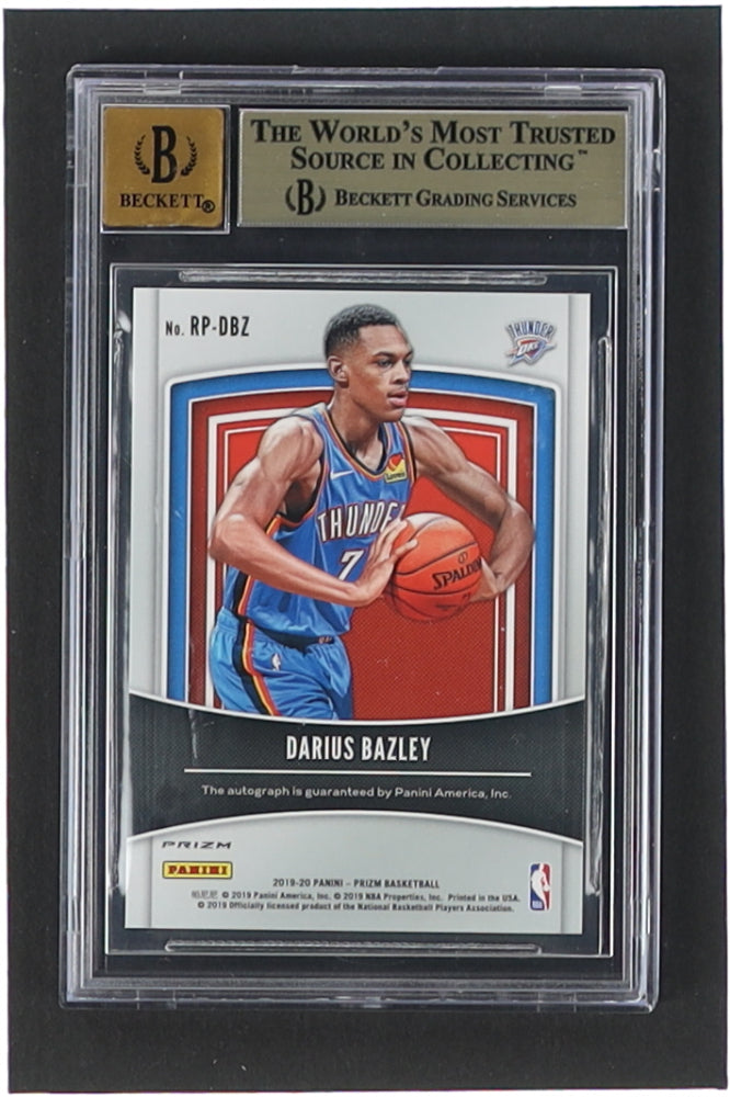 Darius Bazley 2019-20 Panini Prizm Rookie Penmanship Prizms Orange Ice #24 (BGS 9.5) Autograph Graded BGS 10 - Rookie Card