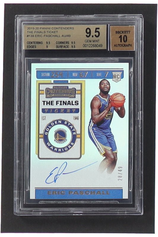 Eric Paschall 2019-20 Panini Contenders The Finals Ticket #139 AU #28/49 (BGS 9.5) - Autograph Graded BGS 10 - Rookie Card