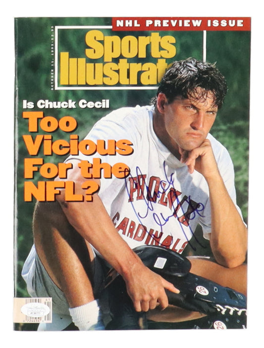 Chuck Cecil Signed 1993 Sports Illustrated Magazine (JSA)