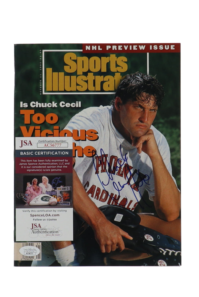 Chuck Cecil Signed 1993 Sports Illustrated Magazine (JSA)