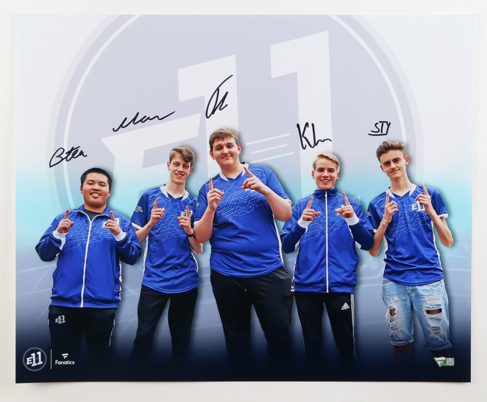 E11 New York Battle Royale Championship Team 16x20 Photo Signed (Fanatics) by (5) with Itemm, Klusia, Blootea, Tschinken and Stompy - 2019 New York Battle Royale Championship Team