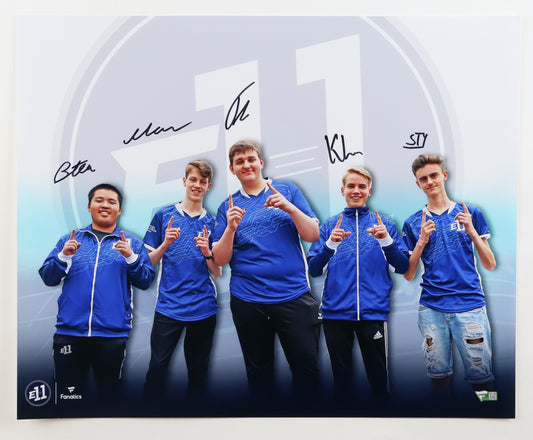 E11 New York Battle Royale Championship Team 16x20 Photo Signed (Fanatics) by (5) with Itemm, Klusia, Blootea, Tschinken and Stompy - 2019 New York Battle Royale Championship Team