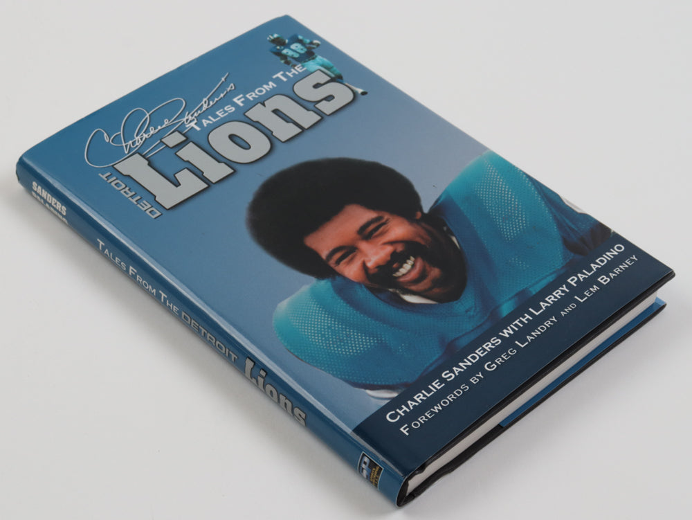 Charlie Sanders Signed (PSA) "Tales From The Detroit Lions" Book Inscribed " HOF 07"