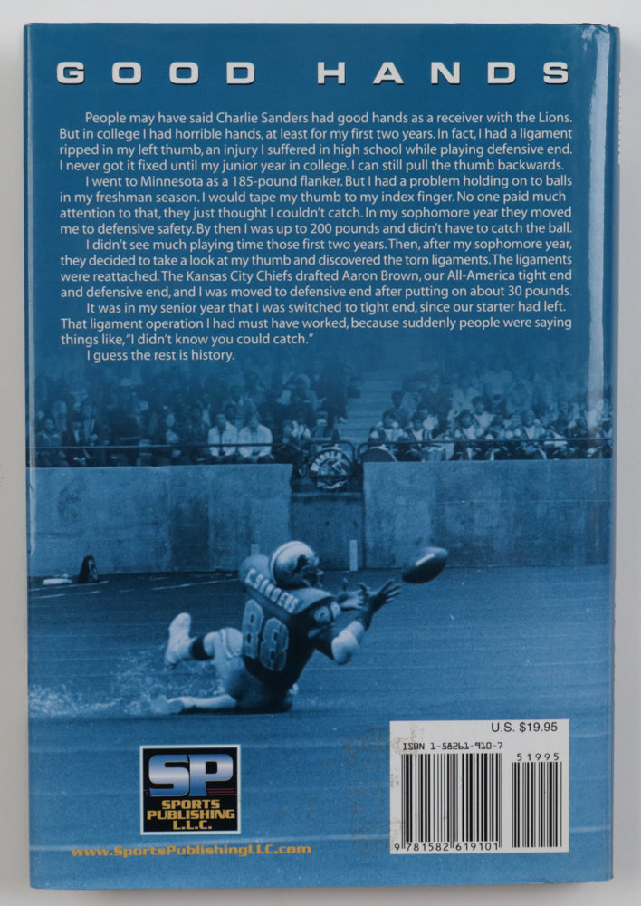 Charlie Sanders Signed (PSA) "Tales From The Detroit Lions" Book Inscribed " HOF 07"