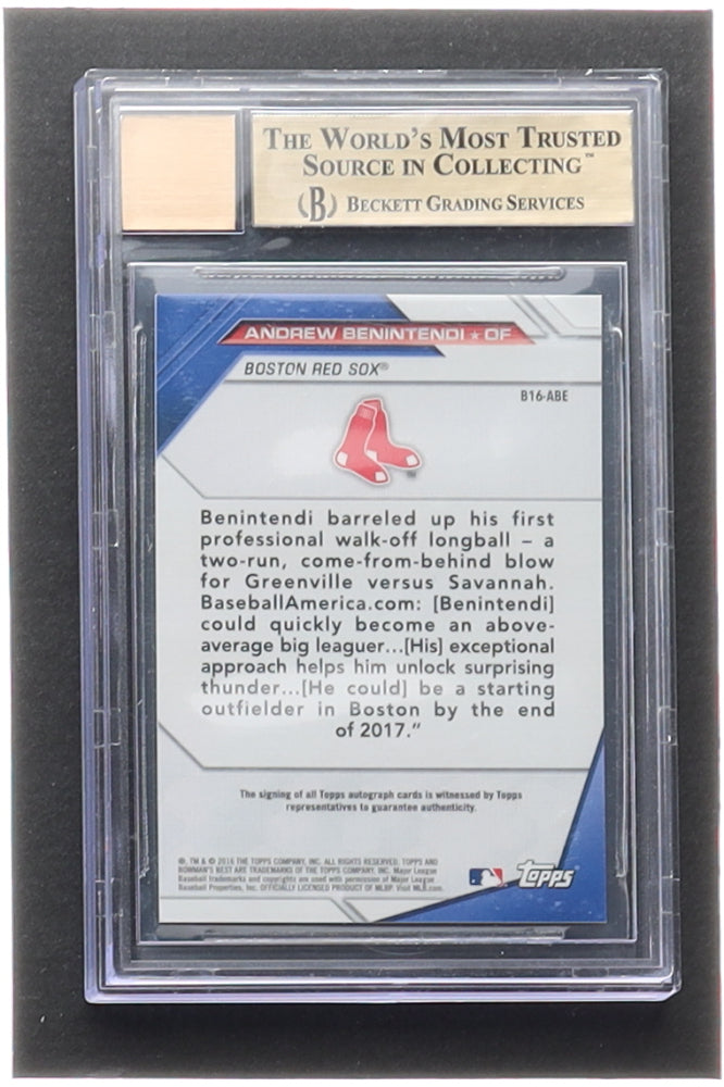 Andrew Benintendi 2016 Bowman's Best of '16 Autographs Orange Refractors #B16ABE (BGS 9.5) Serially Numbered #17 / 50 | Autograph Graded Beckett (BGS) 10 - Rookie Card