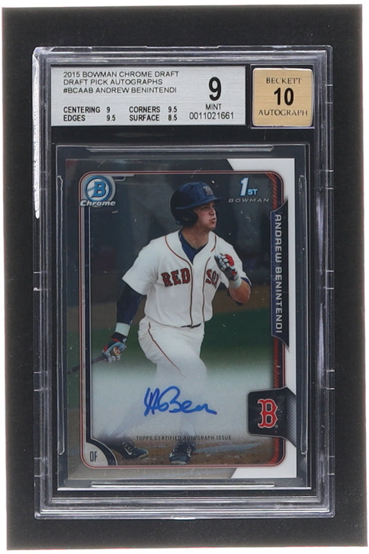 Andrew Benintendi 2015 Bowman Chrome Draft Draft Pick Autographs #BCAAB (BGS 9) - Autograph Graded Beckett (BGS) 10 - Rookie Card