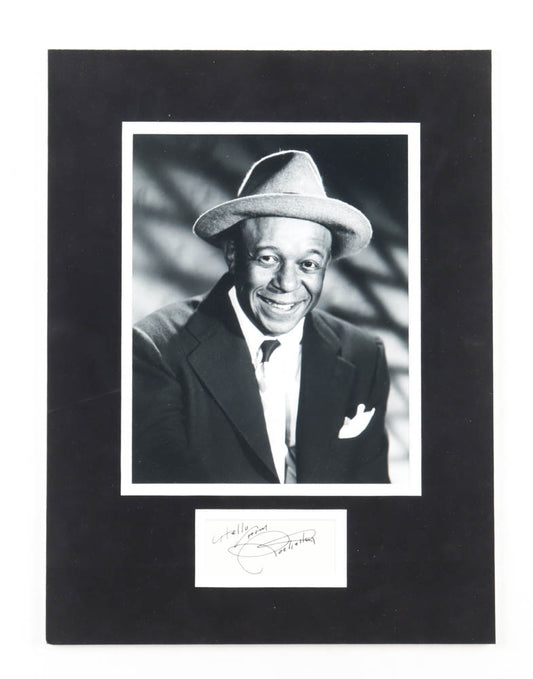 Eddie ‘Rochester’ Anderson Signed (Beckett) 12x16 Custom Matted Cut Display Inscribed "Hello" & "From"