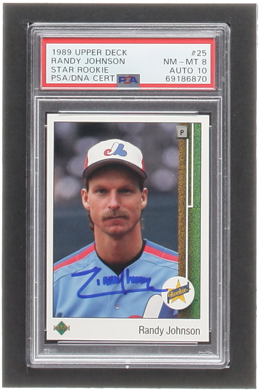 Randy Johnson Signed 1989 Upper Deck (PSA) 8 - Autograph Graded (PSA) 10 - Rookie Card