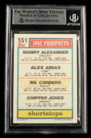 Topps 1992 #551 Signed (BGS) by (4) with Chipper Jones, Wilfredo Cordero, Manny Alexander & Alex Arias - Rookie Card